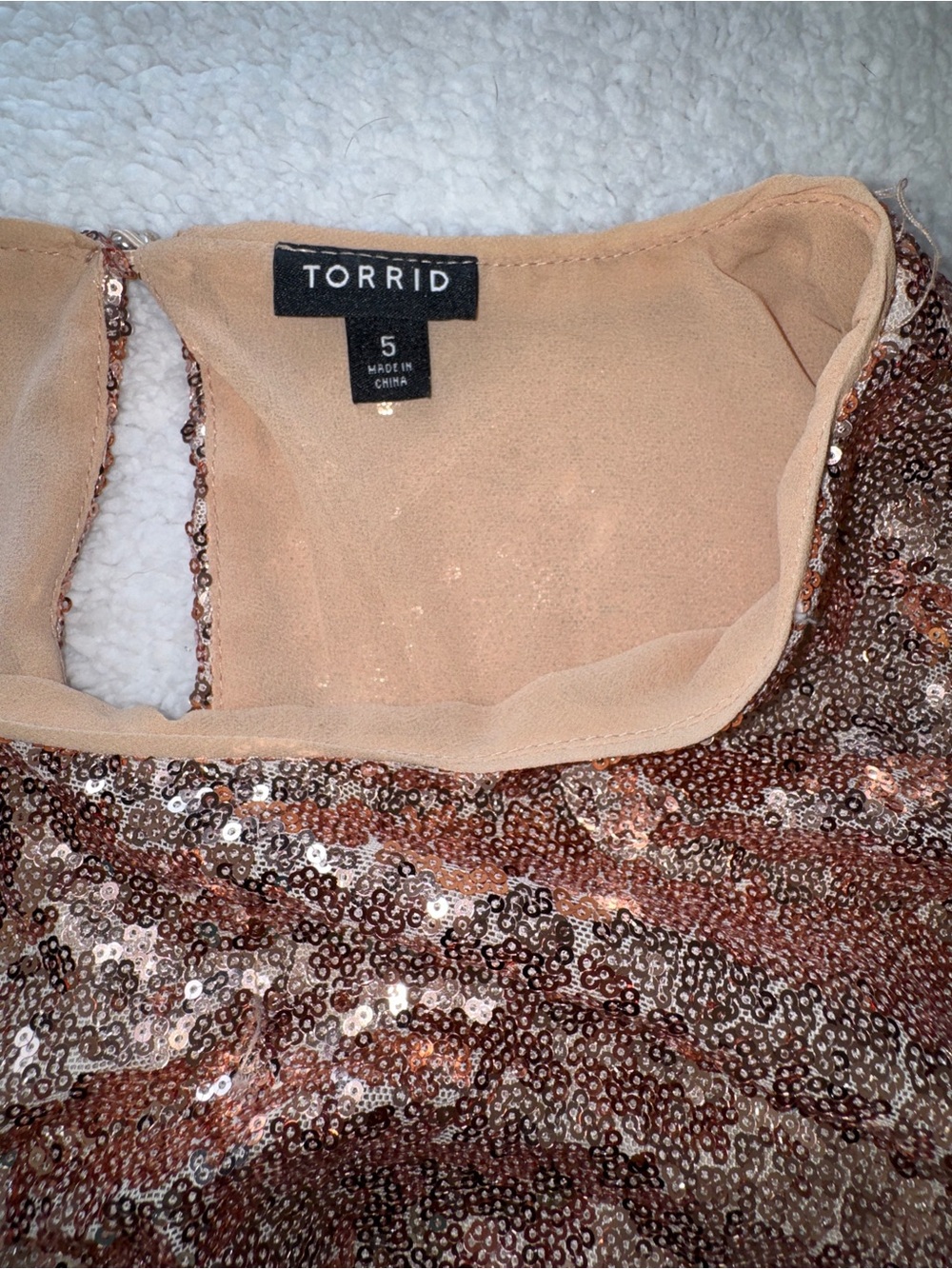 TORRID Abbey Sequin Top, Beige Champagne Color, Party Or Special Occasion, 5 5X - Picture 12 of 16